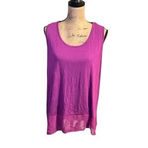 Design History Women's Sleeveless Top - Purple with contrast ruffle bottom